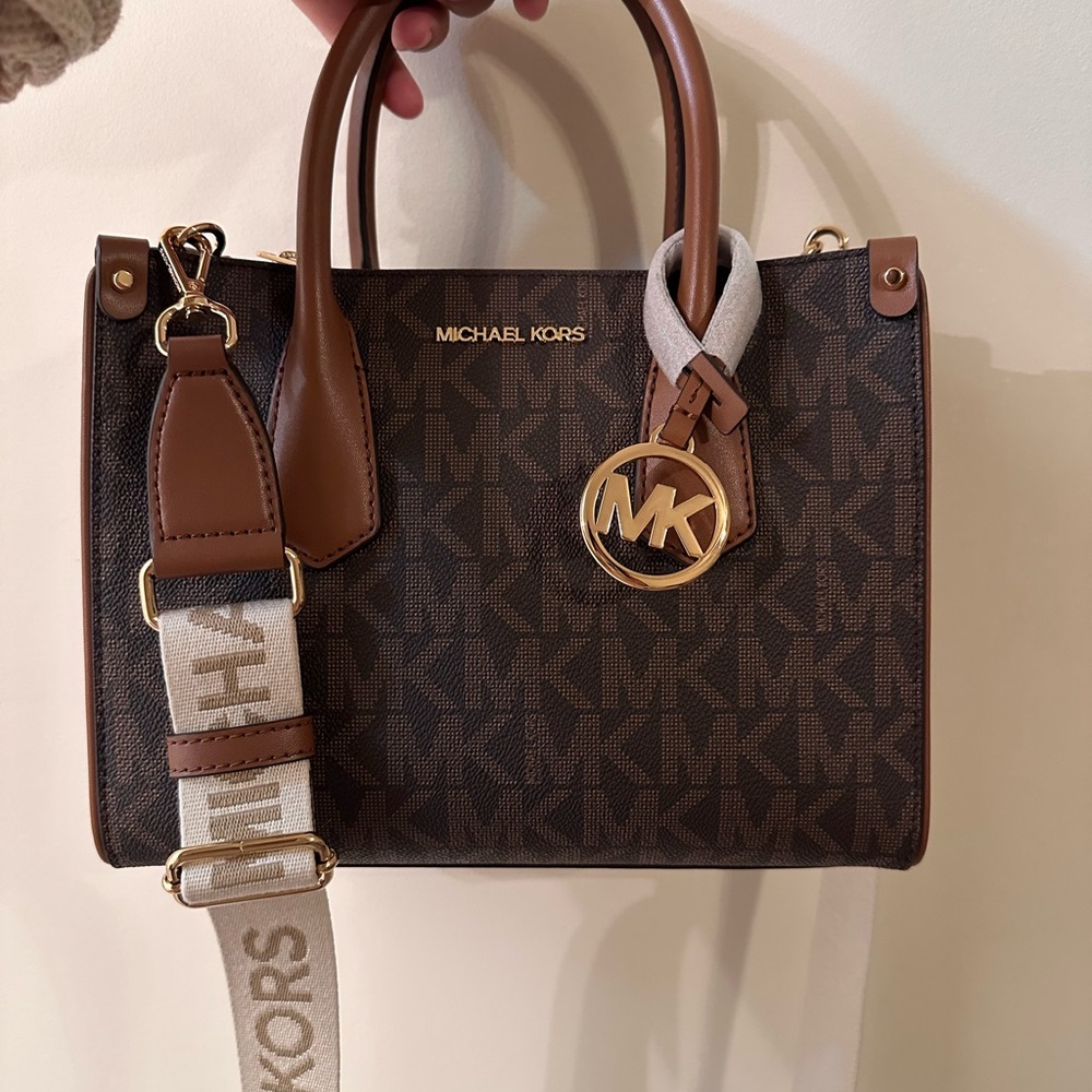 Michael Kors Brown Satchel with Gold Hardware